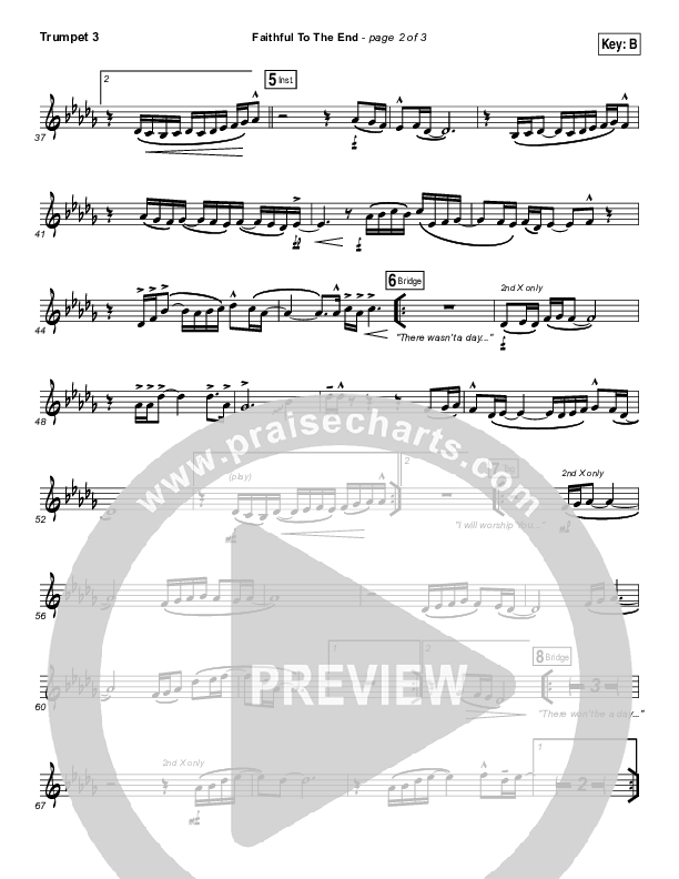 Faithful To The End Trumpet 3 (Bethel Music / Hannah McClure / Paul McClure)