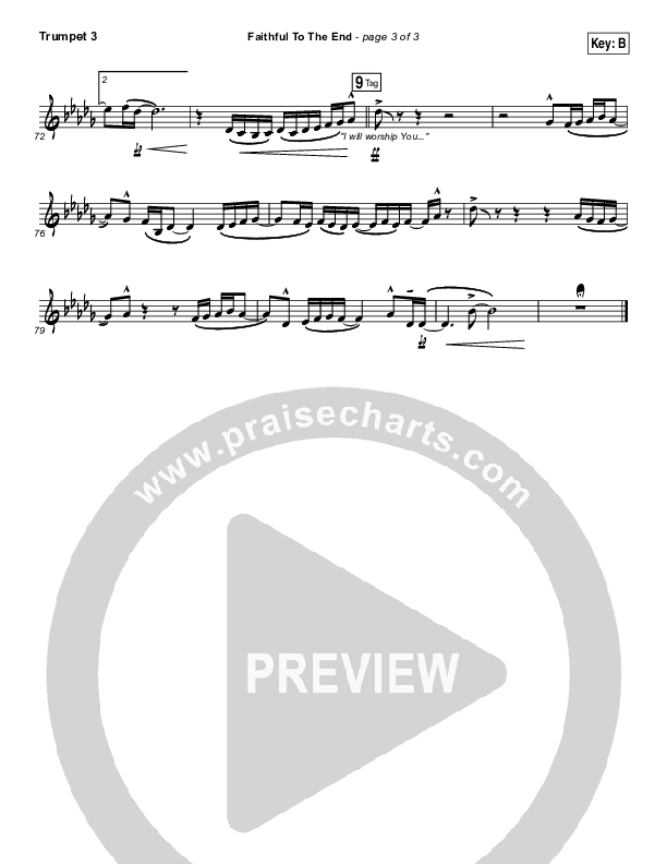 Faithful To The End Trumpet 3 (Bethel Music / Hannah McClure / Paul McClure)