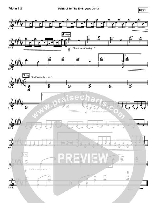 Faithful To The End Violin 1/2 (Bethel Music / Hannah McClure / Paul McClure)
