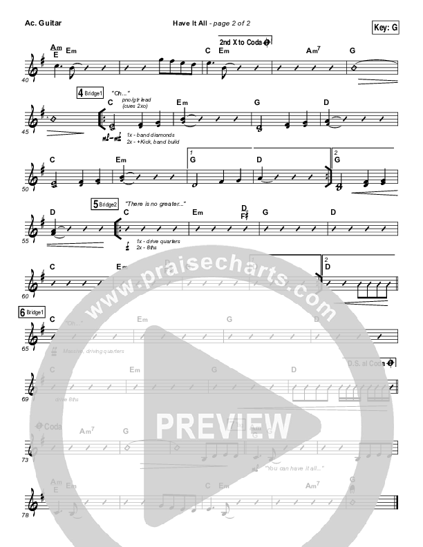 Have It All Acoustic Guitar (Bethel Music / Brian Johnson)