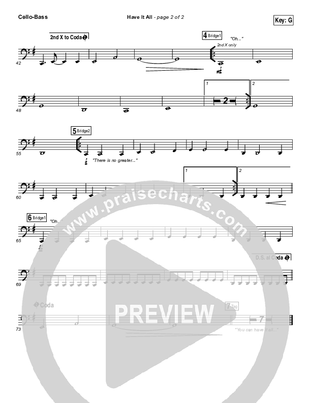 Have It All Cello/Bass (Bethel Music / Brian Johnson)