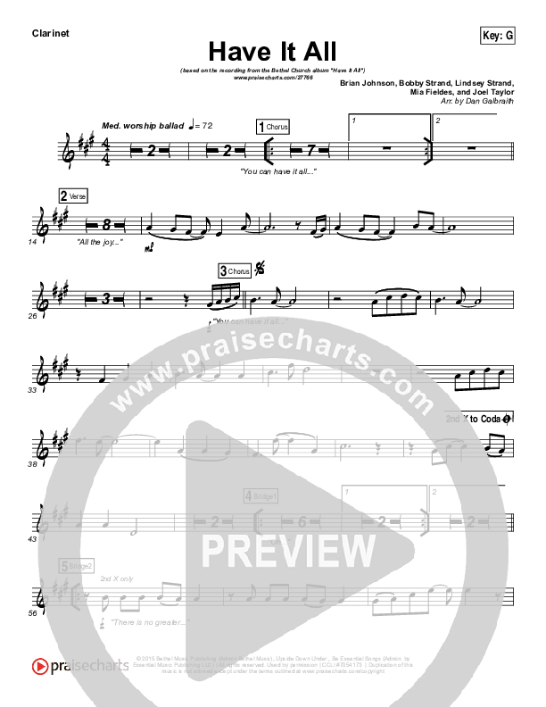 Have It All Wind Pack (Bethel Music / Brian Johnson)