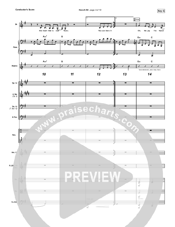 Have It All Conductor's Score (Bethel Music / Brian Johnson)