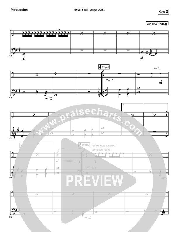 Have It All Percussion (Bethel Music / Brian Johnson)