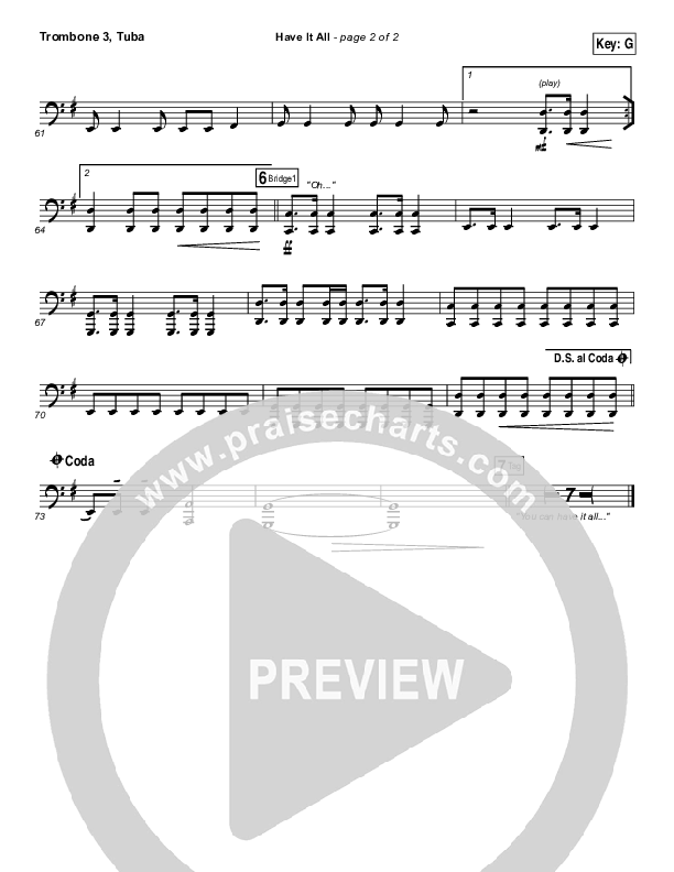 Have It All Trombone 3/Tuba (Bethel Music / Brian Johnson)