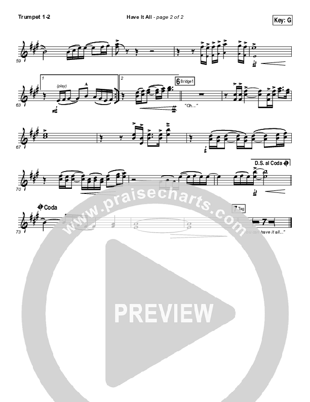 Have It All Trumpet 1,2 (Bethel Music / Brian Johnson)