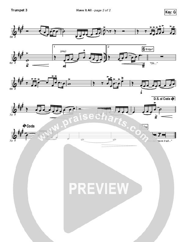 Have It All Trumpet 3 (Bethel Music / Brian Johnson)