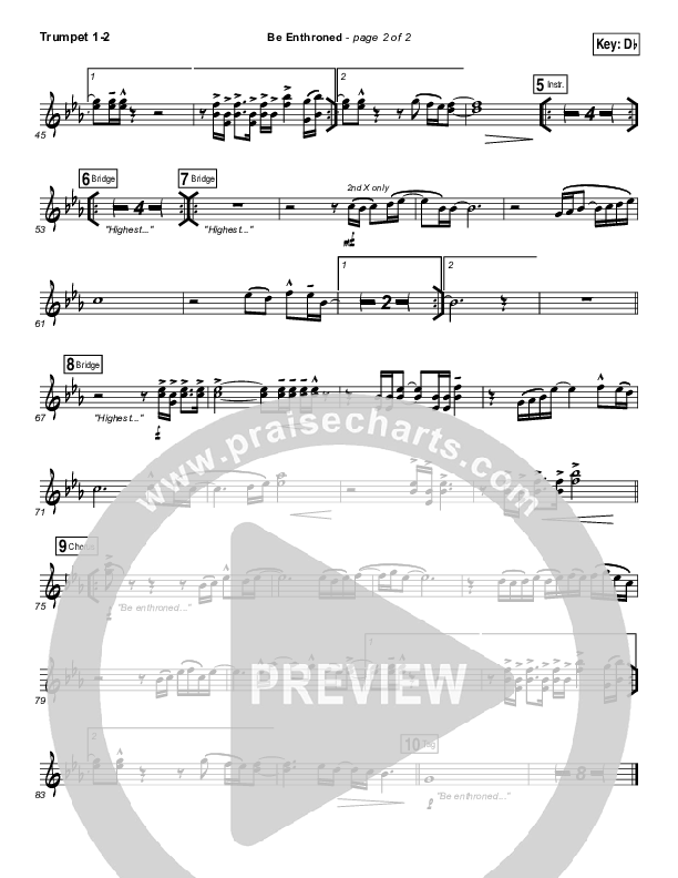 Be Enthroned Trumpet 1,2 (Bethel Music / Jeremy Riddle)