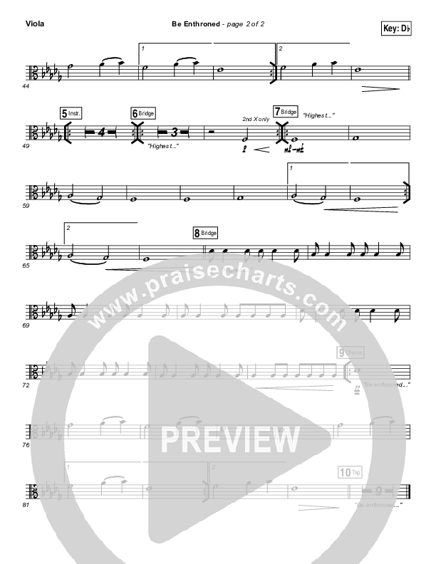 Be Enthroned Viola (Bethel Music / Jeremy Riddle)