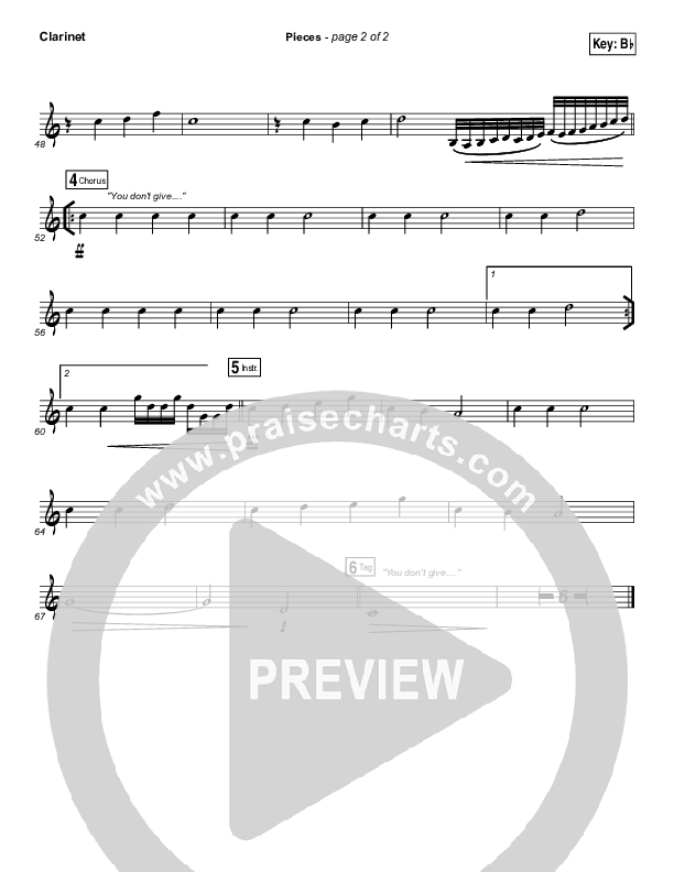 Pieces Clarinet (Bethel Music / Steffany Gretzinger)