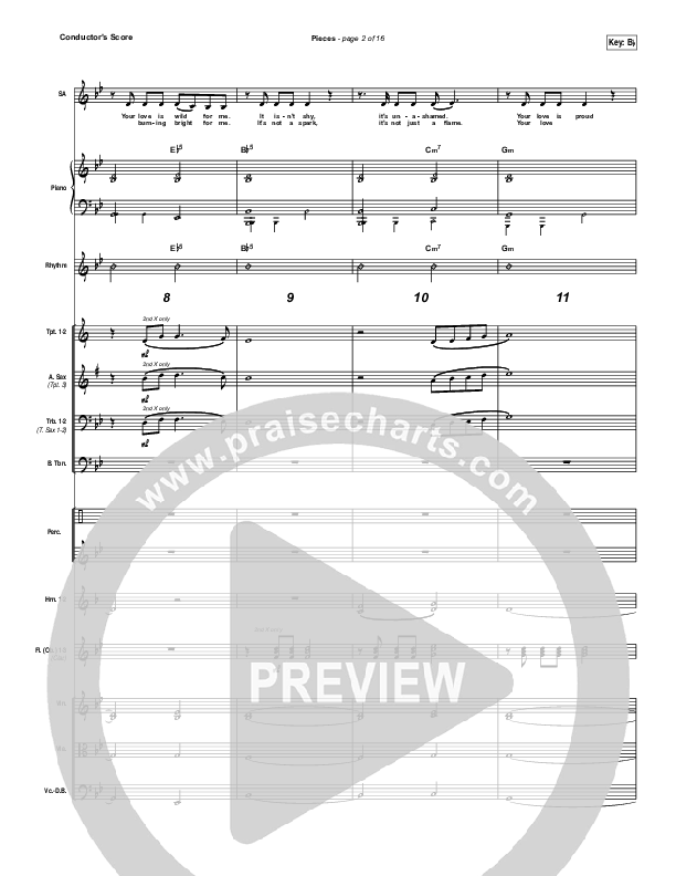 Pieces Conductor's Score (Bethel Music / Steffany Gretzinger)