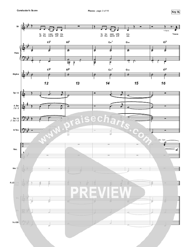 Pieces Conductor's Score (Bethel Music / Steffany Gretzinger)