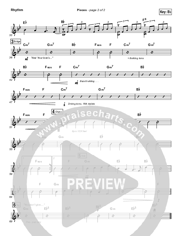 Pieces Rhythm Chart (Bethel Music / Steffany Gretzinger)