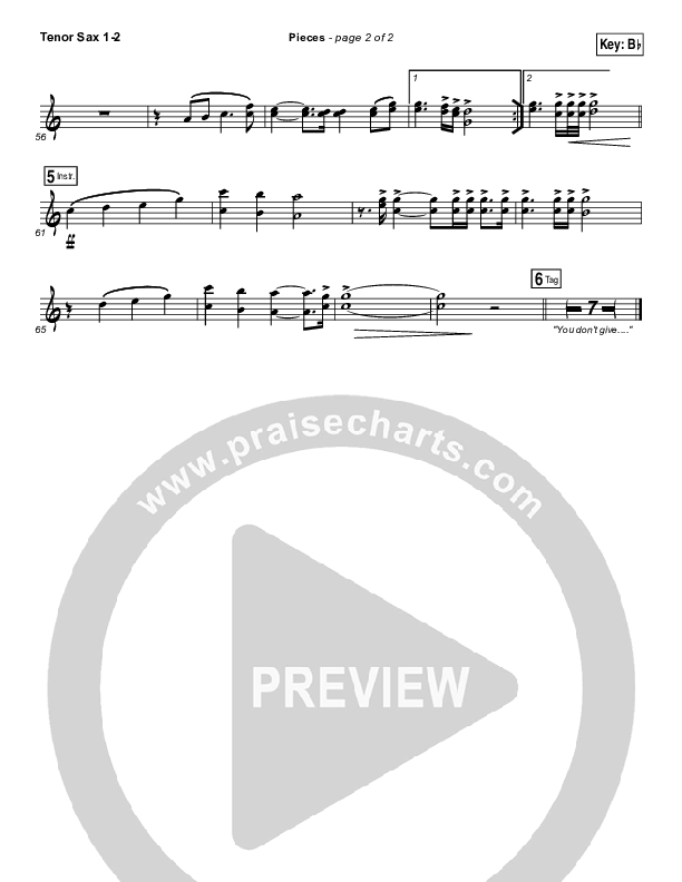 Pieces Tenor Sax 1/2 (Bethel Music / Steffany Gretzinger)