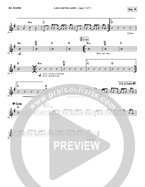 The Lion And The Lamb Acoustic Guitar (Bethel Music / Leeland)