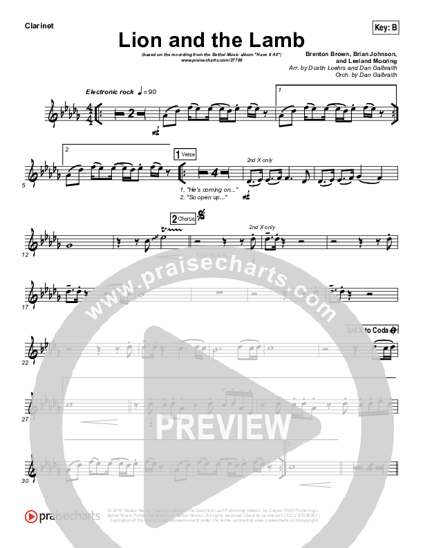 The Lion And The Lamb Wind Pack (Bethel Music / Leeland)