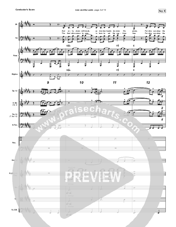 The Lion And The Lamb Conductor's Score (Bethel Music / Leeland)