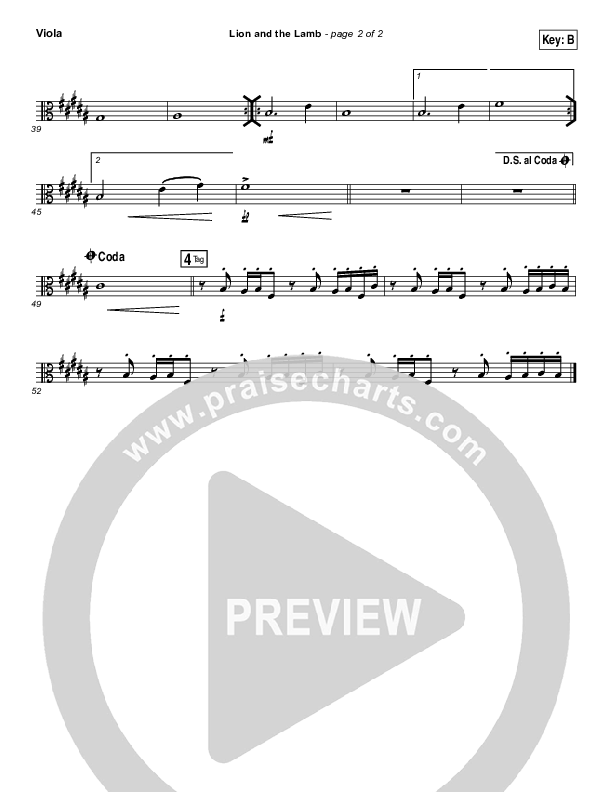 The Lion And The Lamb Viola (Bethel Music / Leeland)