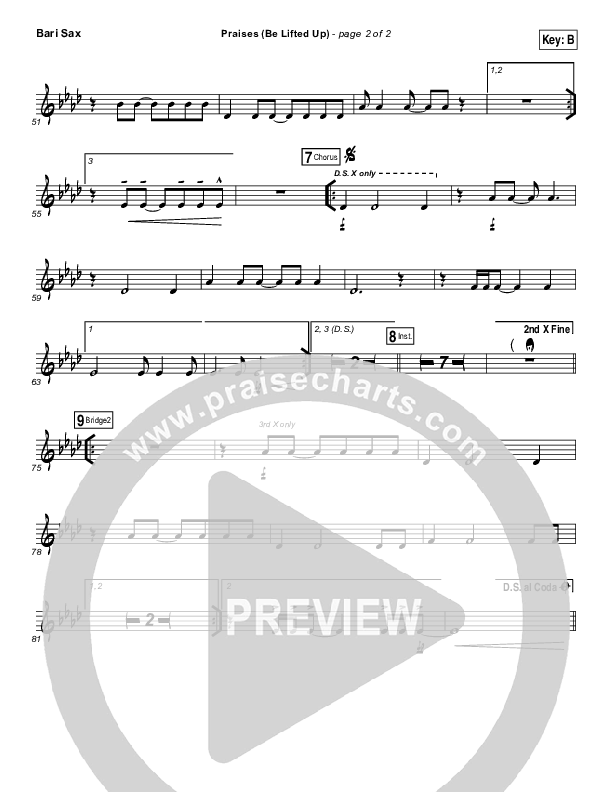 Praises (Be Lifted Up) Bari Sax (Bethel Music / Josh Baldwin)