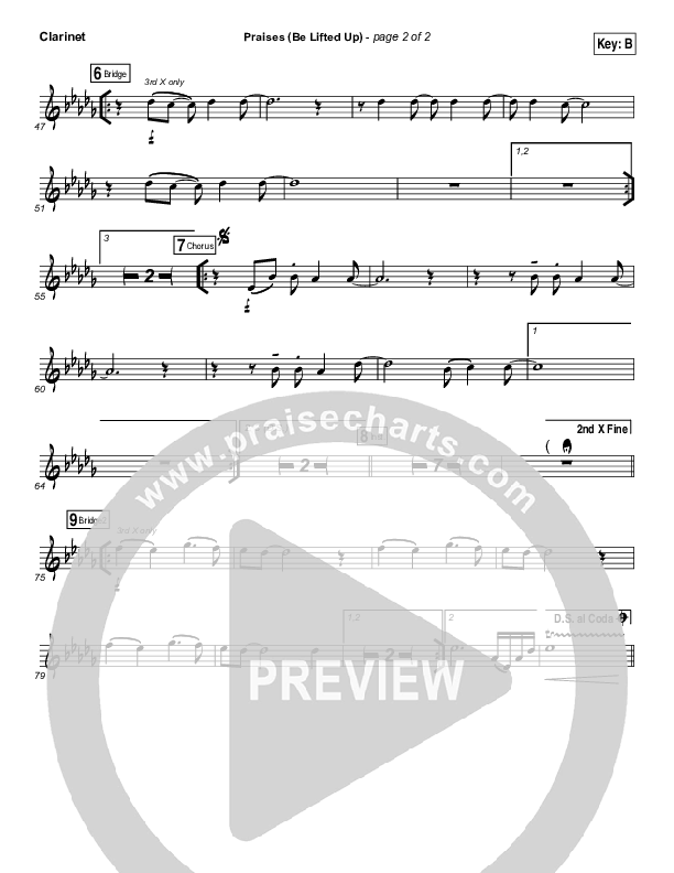 Praises (Be Lifted Up) Clarinet (Bethel Music / Josh Baldwin)