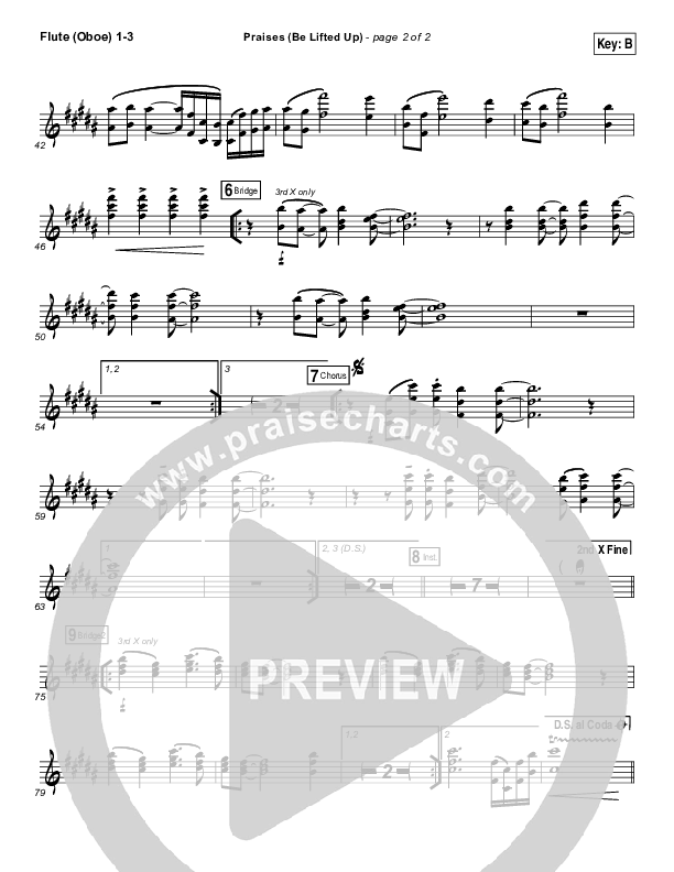 Praises (Be Lifted Up) Flute/Oboe 1/2/3 (Bethel Music / Josh Baldwin)