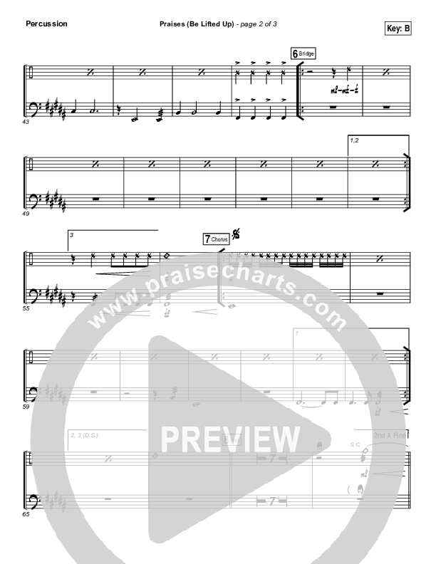 Praises (Be Lifted Up) Percussion (Bethel Music / Josh Baldwin)