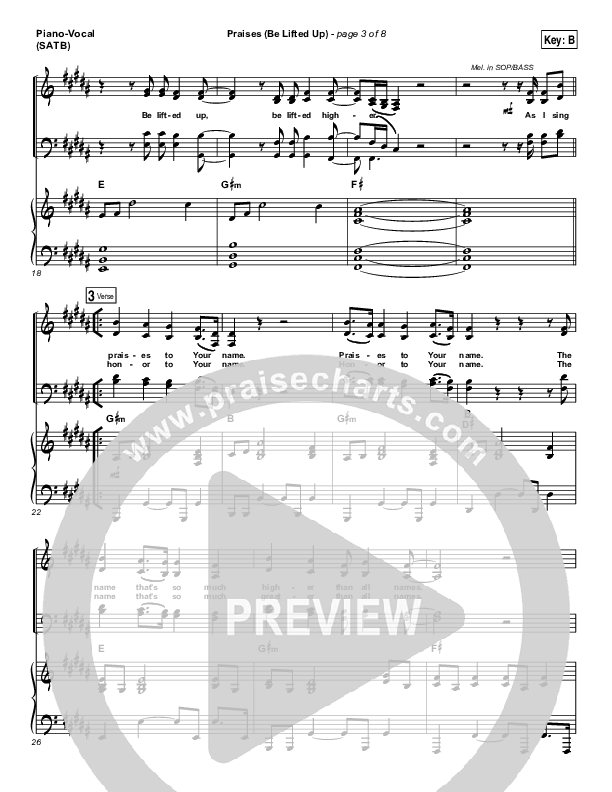 Praises (Be Lifted Up) Piano/Vocal Pack (Bethel Music / Josh Baldwin)