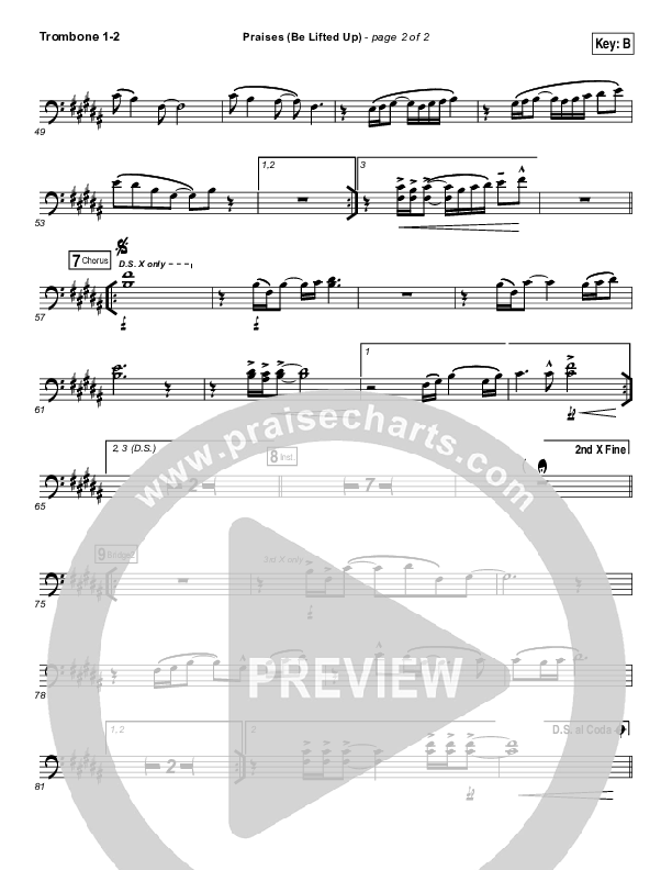 Praises (Be Lifted Up) Trombone 1/2 (Bethel Music / Josh Baldwin)