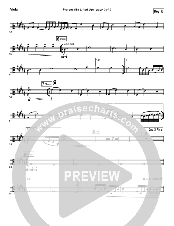 Praises (Be Lifted Up) Viola (Bethel Music / Josh Baldwin)