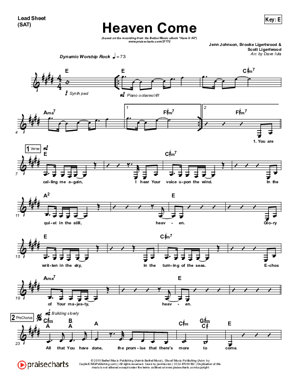 Heaven Come Lead (SAT) (Bethel Music / Jenn Johnson)