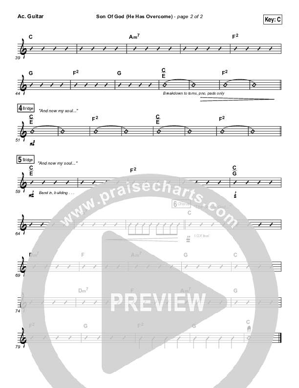 Son Of God (He Has Overcome) Acoustic Guitar (Bethel Music / Cory Asbury)