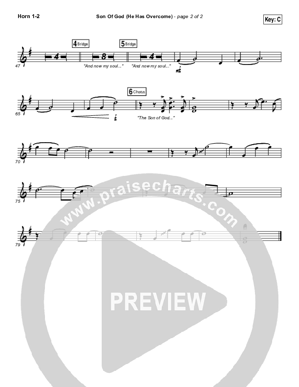 Son Of God (He Has Overcome) Brass Pack (Bethel Music / Cory Asbury)