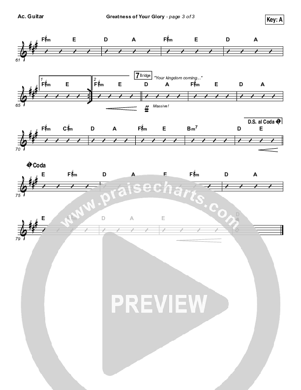 Greatness Of Your Glory Acoustic Guitar (Bethel Music / Brian Johnson)