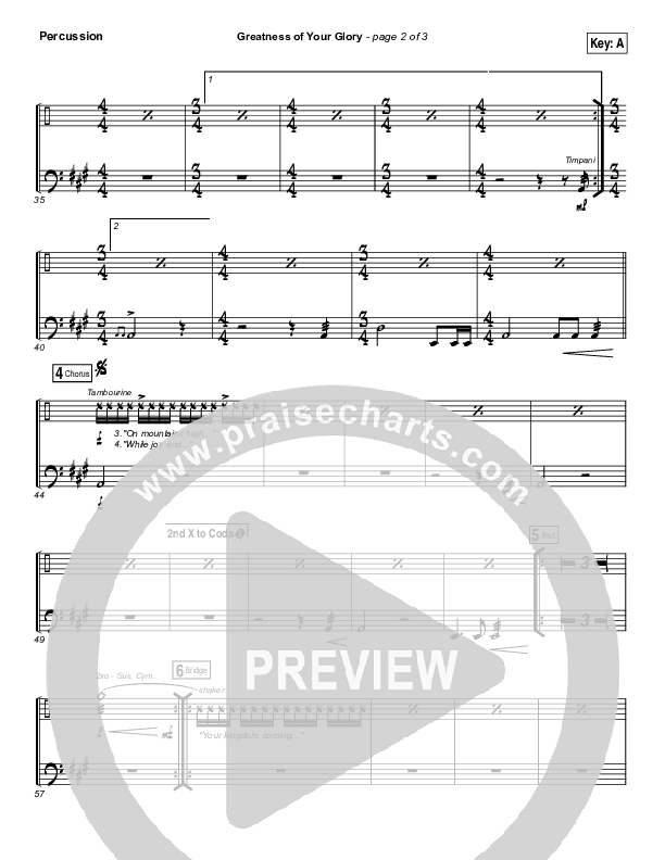 Greatness Of Your Glory Percussion (Bethel Music / Brian Johnson)