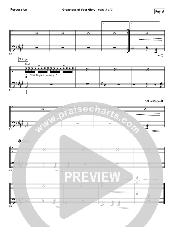 Greatness Of Your Glory Percussion (Bethel Music / Brian Johnson)