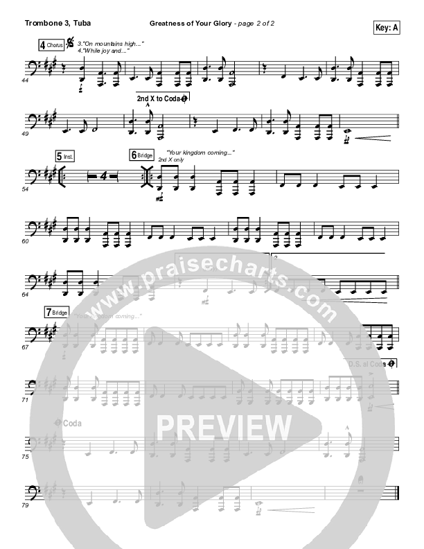 Greatness Of Your Glory Trombone 3/Tuba (Bethel Music / Brian Johnson)