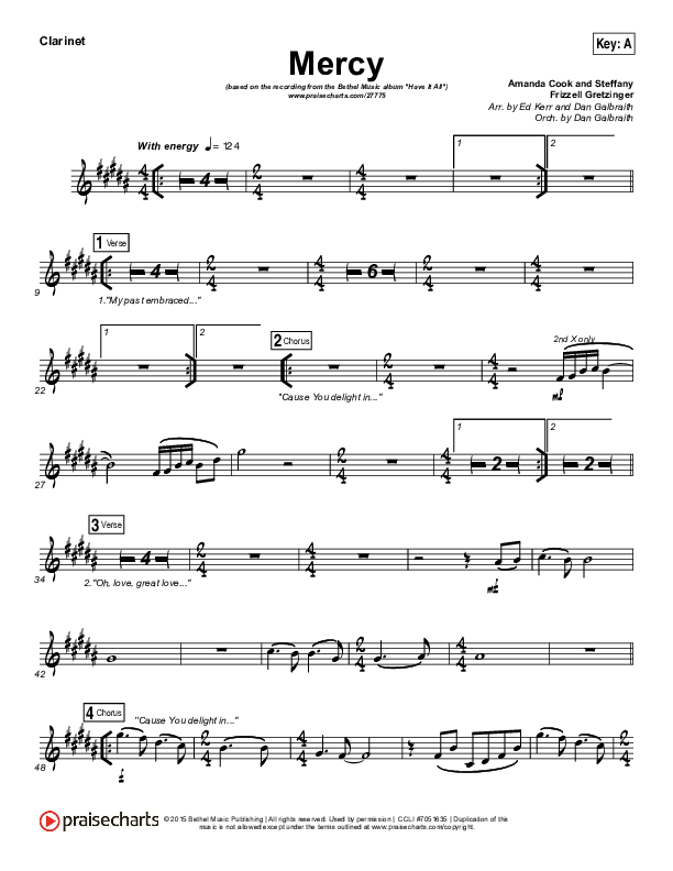 Mercy Clarinet (Bethel Music / Amanda Lindsey Cook)