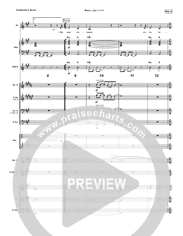 Mercy Conductor's Score (Bethel Music / Amanda Lindsey Cook)