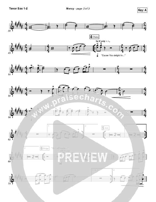 Mercy Tenor Sax 1/2 (Bethel Music / Amanda Lindsey Cook)