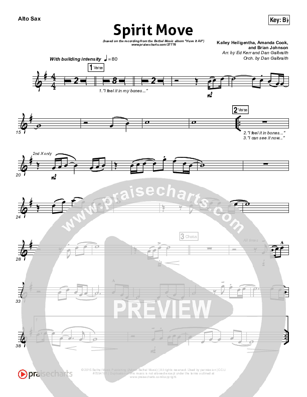 Spirit Move Alto Sax (Bethel Music / kalley)