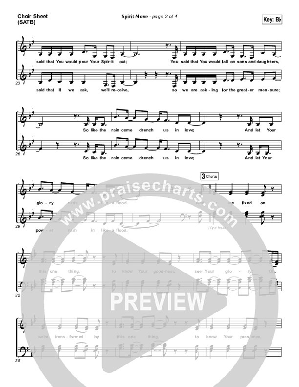 Spirit Move Choir Sheet (SATB) (Bethel Music / kalley)