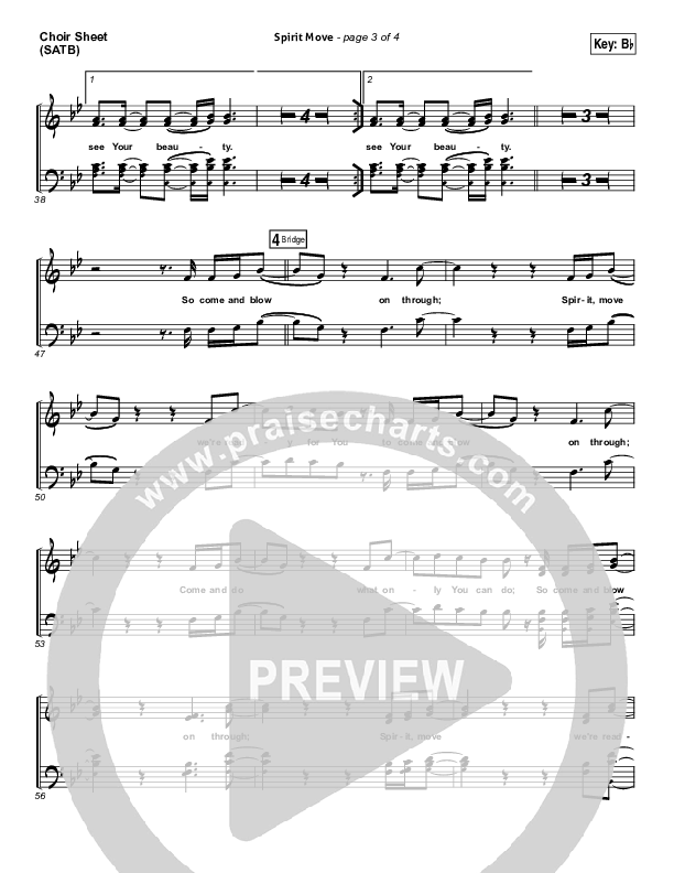 Spirit Move Choir Sheet (SATB) (Bethel Music / kalley)