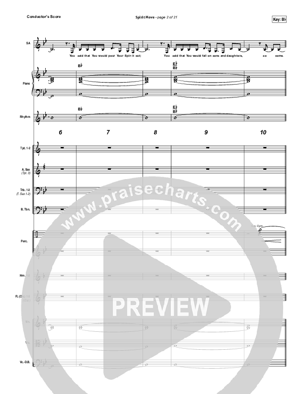 Spirit Move Conductor's Score (Bethel Music / kalley)