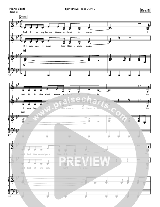 Spirit Move Piano/Vocal (SATB) (Bethel Music / kalley)