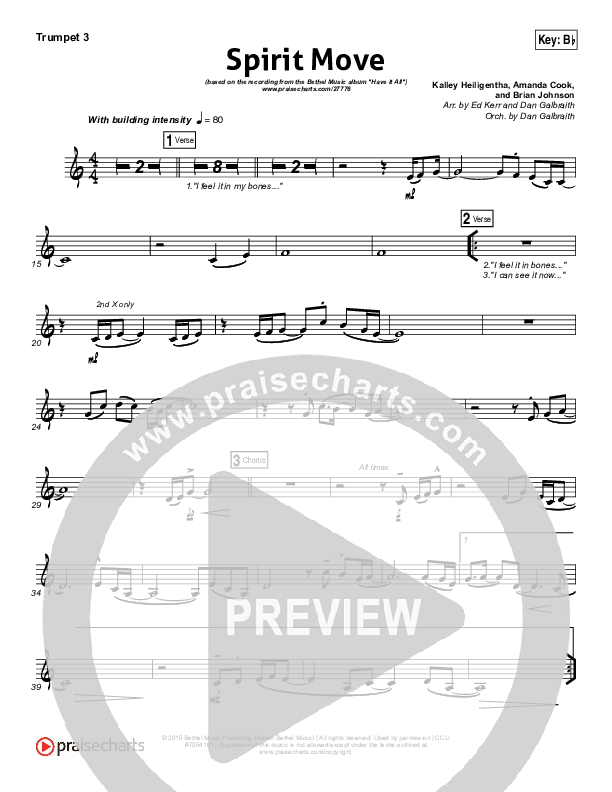 Spirit Move Trumpet 3 (Bethel Music / kalley)