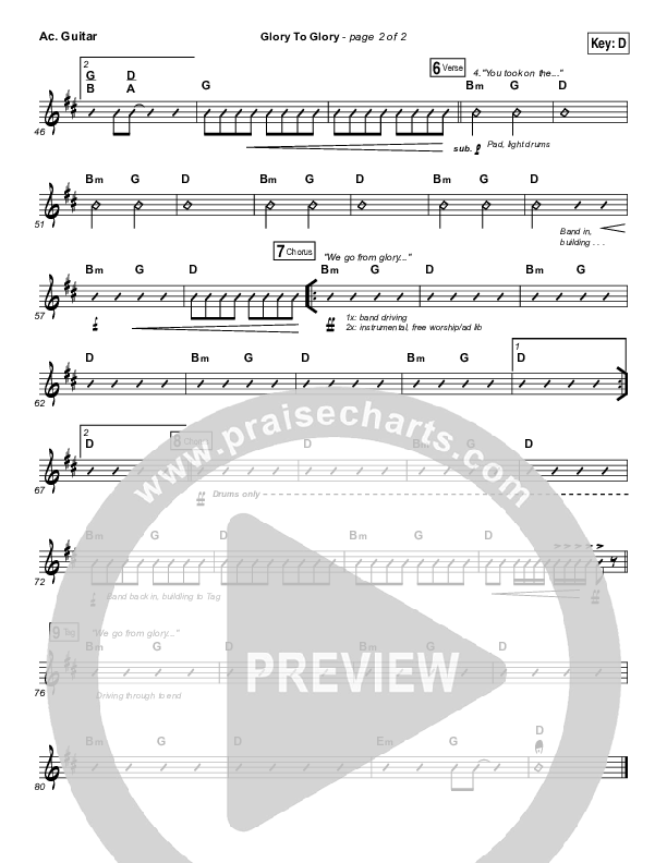 Glory To Glory Acoustic Guitar (Bethel Music / William Matthews)