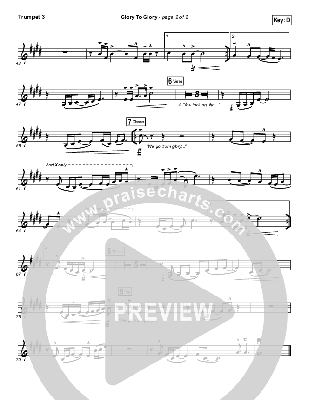 Glory To Glory Trumpet 3 (Bethel Music / William Matthews)