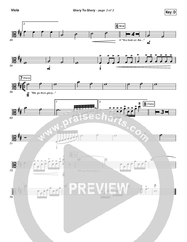 Glory To Glory Viola (Bethel Music / William Matthews)