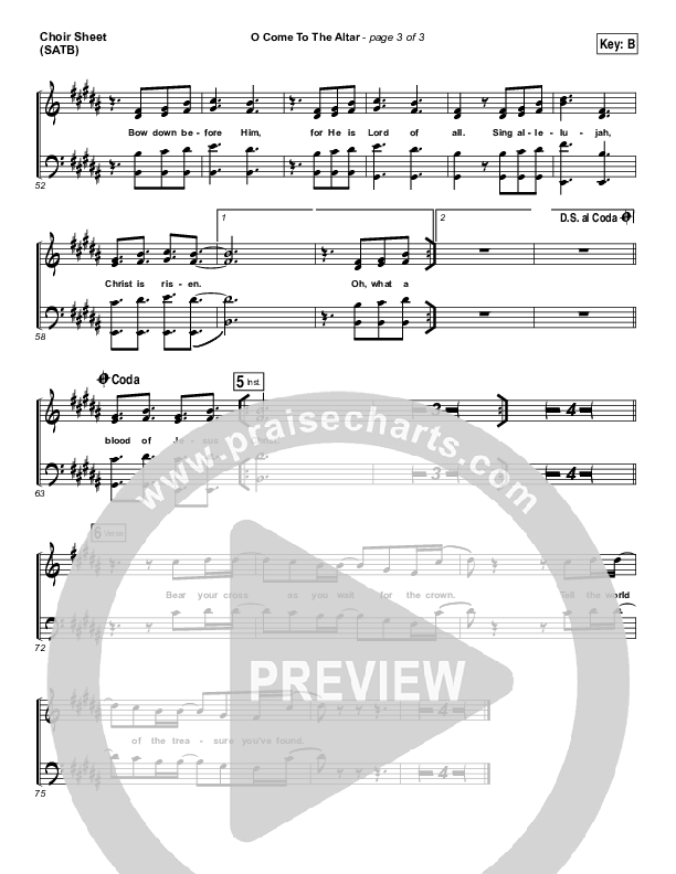 O Come To The Altar Choir Sheet (SATB) (Elevation Worship)