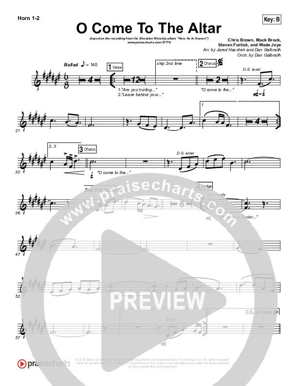 O Come To The Altar Brass Pack (Elevation Worship)